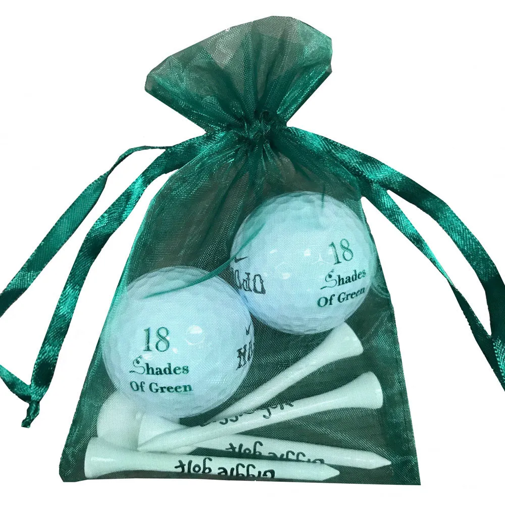 18 Shades Of Green 2 Golf Balls & 4 Tees Pack