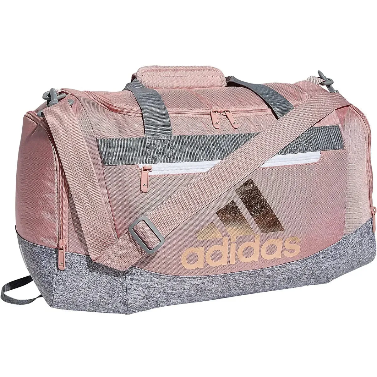 adidas Defender IV Small Duffel Bag - Mauve Pink-Jersey Grey