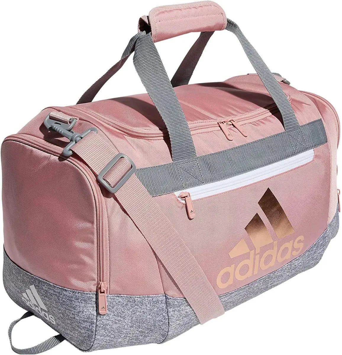 adidas Defender IV Small Duffel Bag - Mauve Pink-Jersey Grey