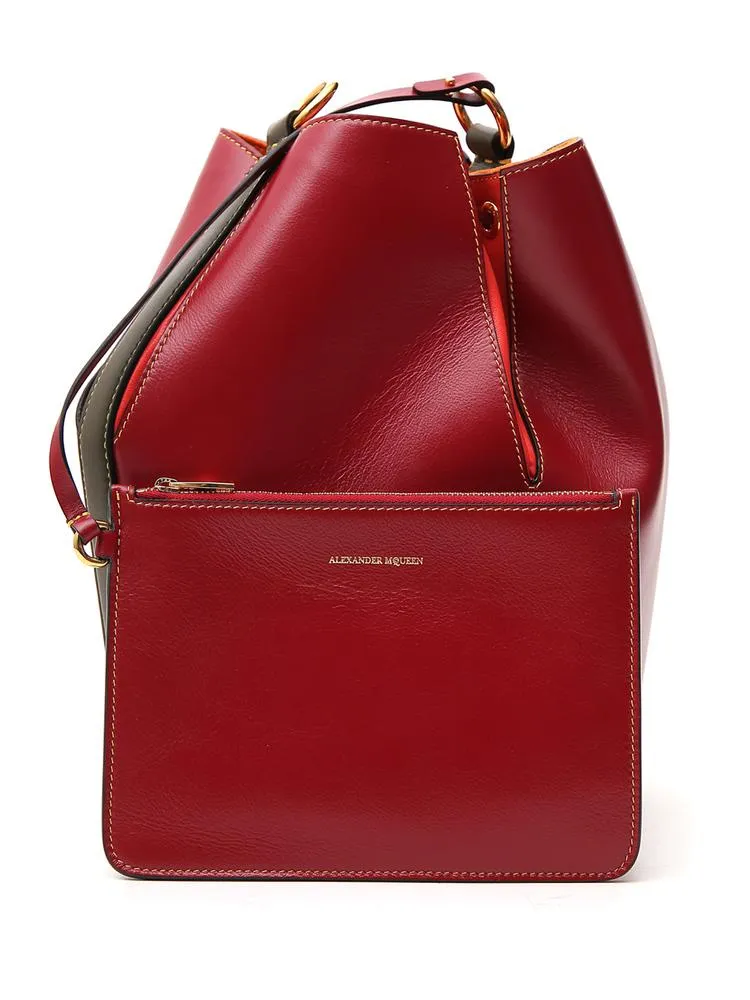 Alexander McQueen Leather Bucket Shoulder Bag