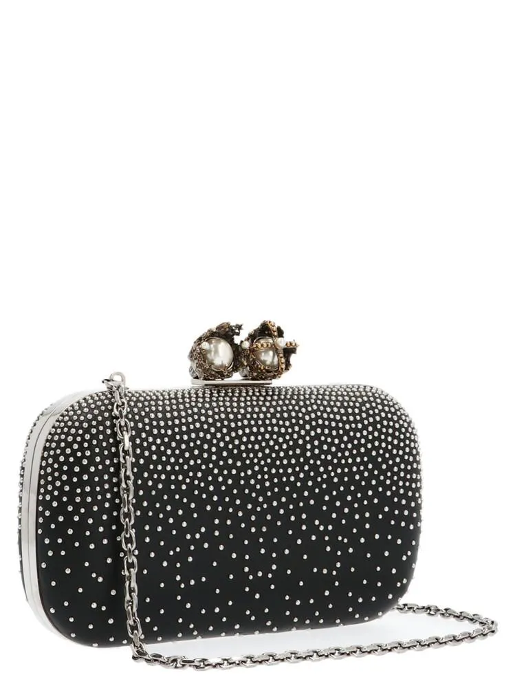 Alexander McQueen Skull Stud Embellished Clutch Bag