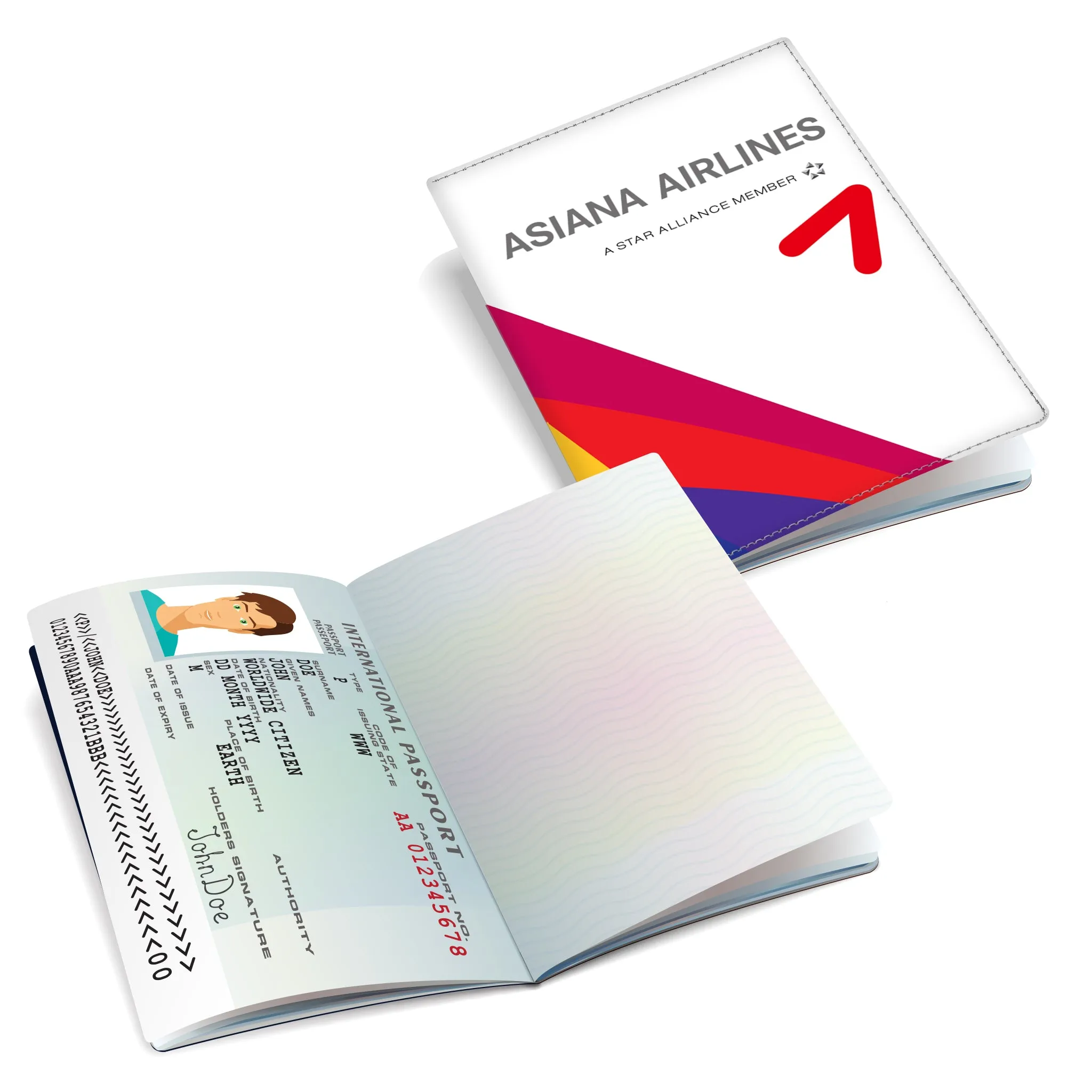 Asiana Logo 2 Landscape Passport Cover