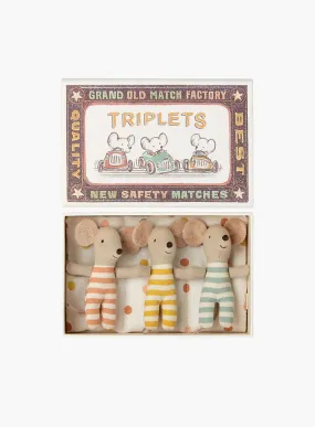 Baby Mice Triplets with Matchbox