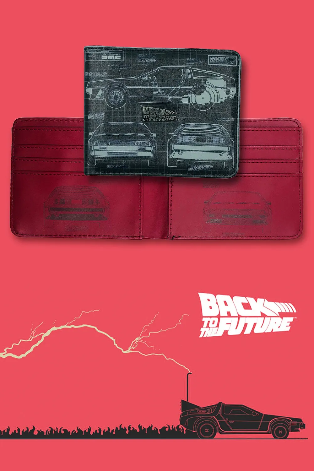 Back To The Future DeLorean 85 Blueprint Wallet