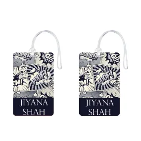 Bag Tags Comic Strip Design - Set of 5