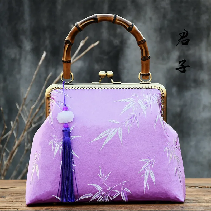 Bamboo Frame Bag DIY Kit Silk Handmade Bag