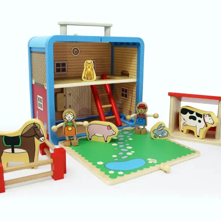 barnyard suitcase play set