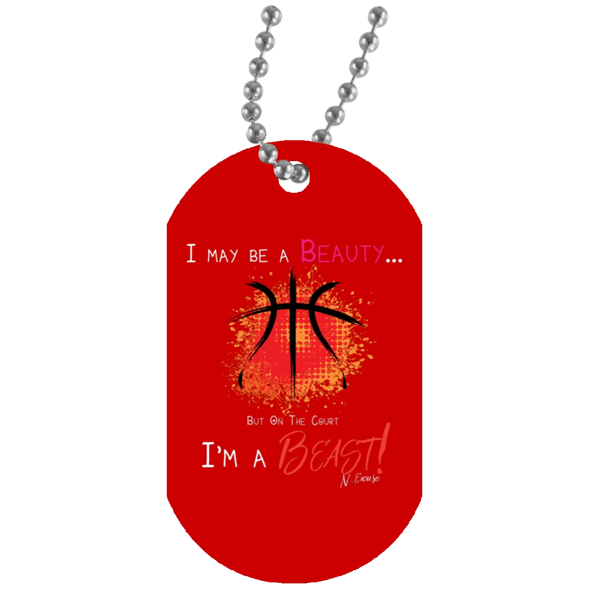 Basketball Beast Girls Basketball Dog Tag by NoExcuse Apparel