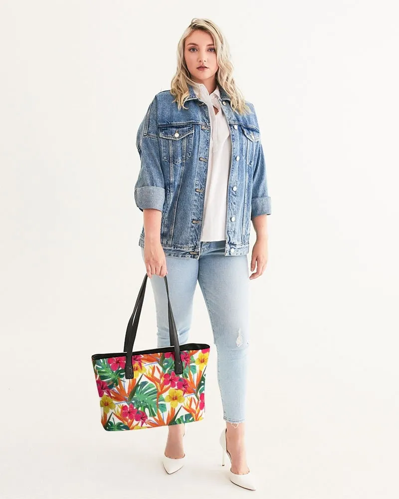 BIRD OF PARADISE FLORAL TOTE BAG