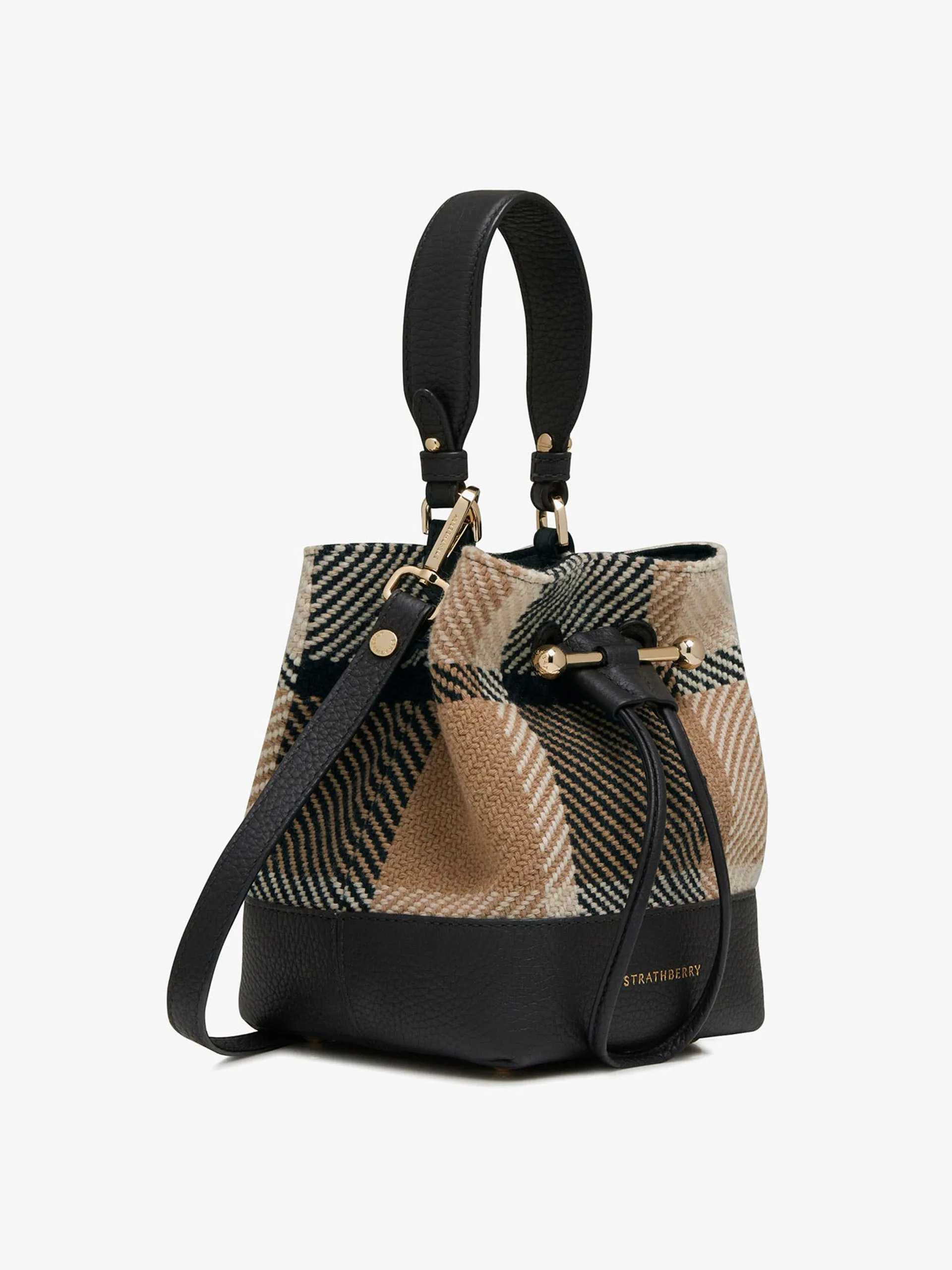 Black and camel tartan Osette crossbody bag