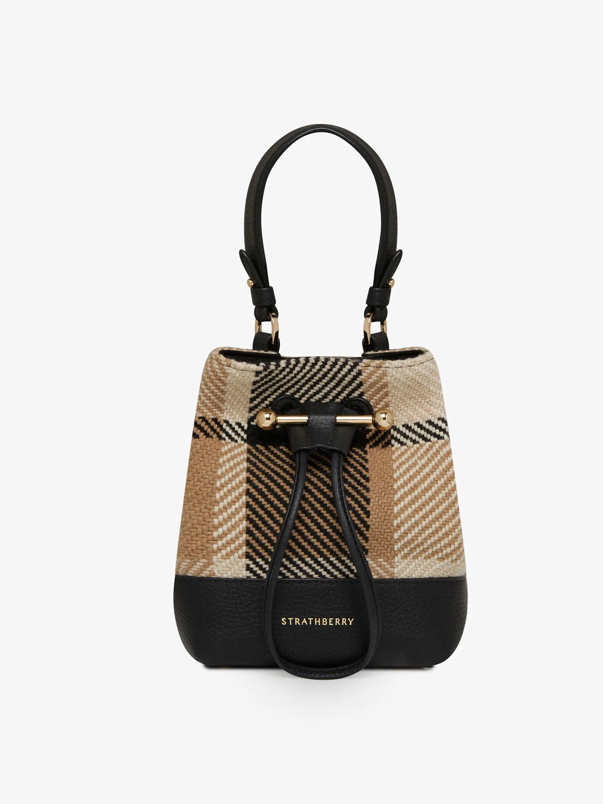 Black and camel tartan Osette crossbody bag