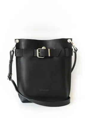 Black Leather Bag / Silver Hardware