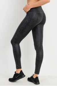 Black Mamba Snake Print High-waist Leggings (Including Plus Sizes)