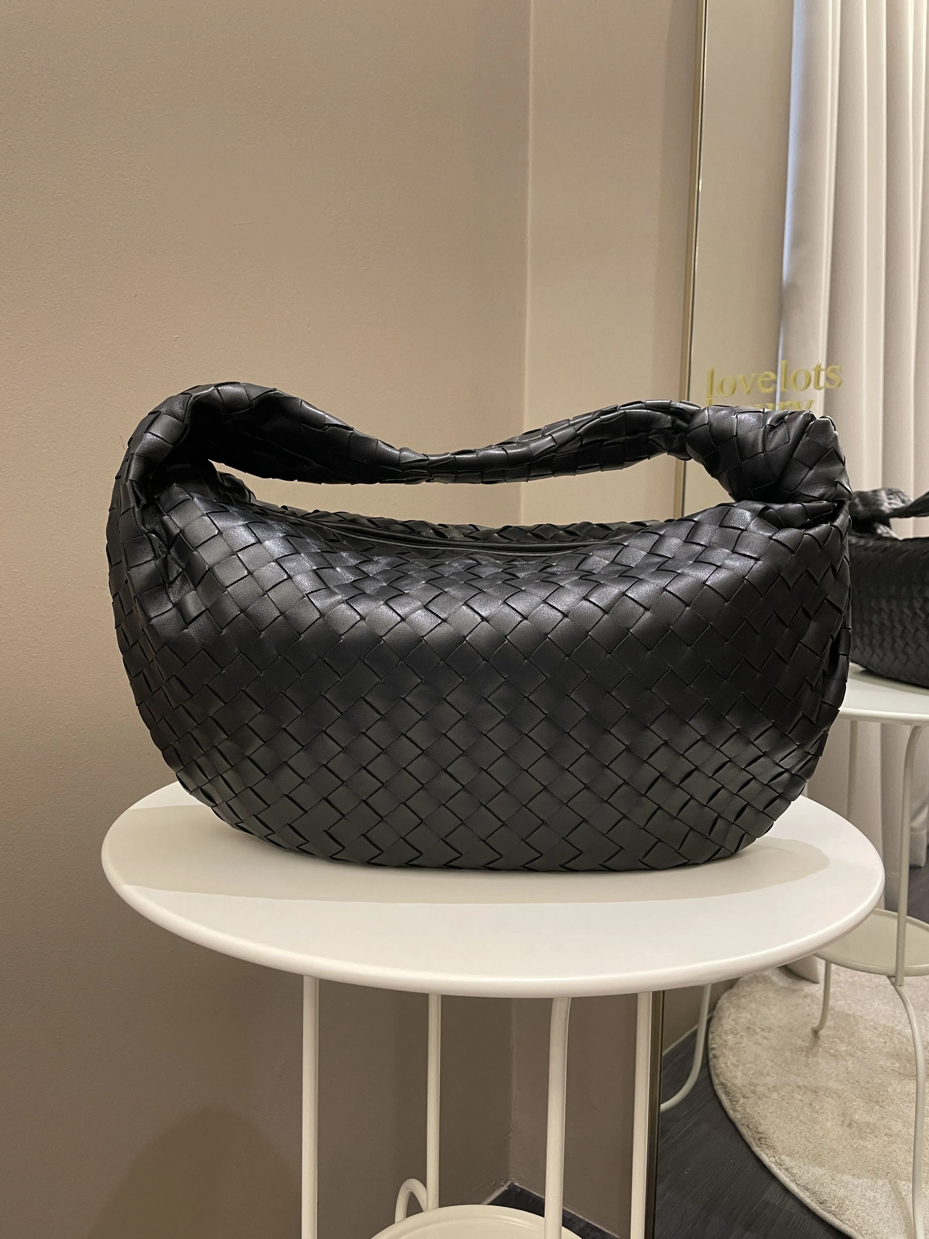 Bottega Veneta Jodie Shoulder Bag Black Leather