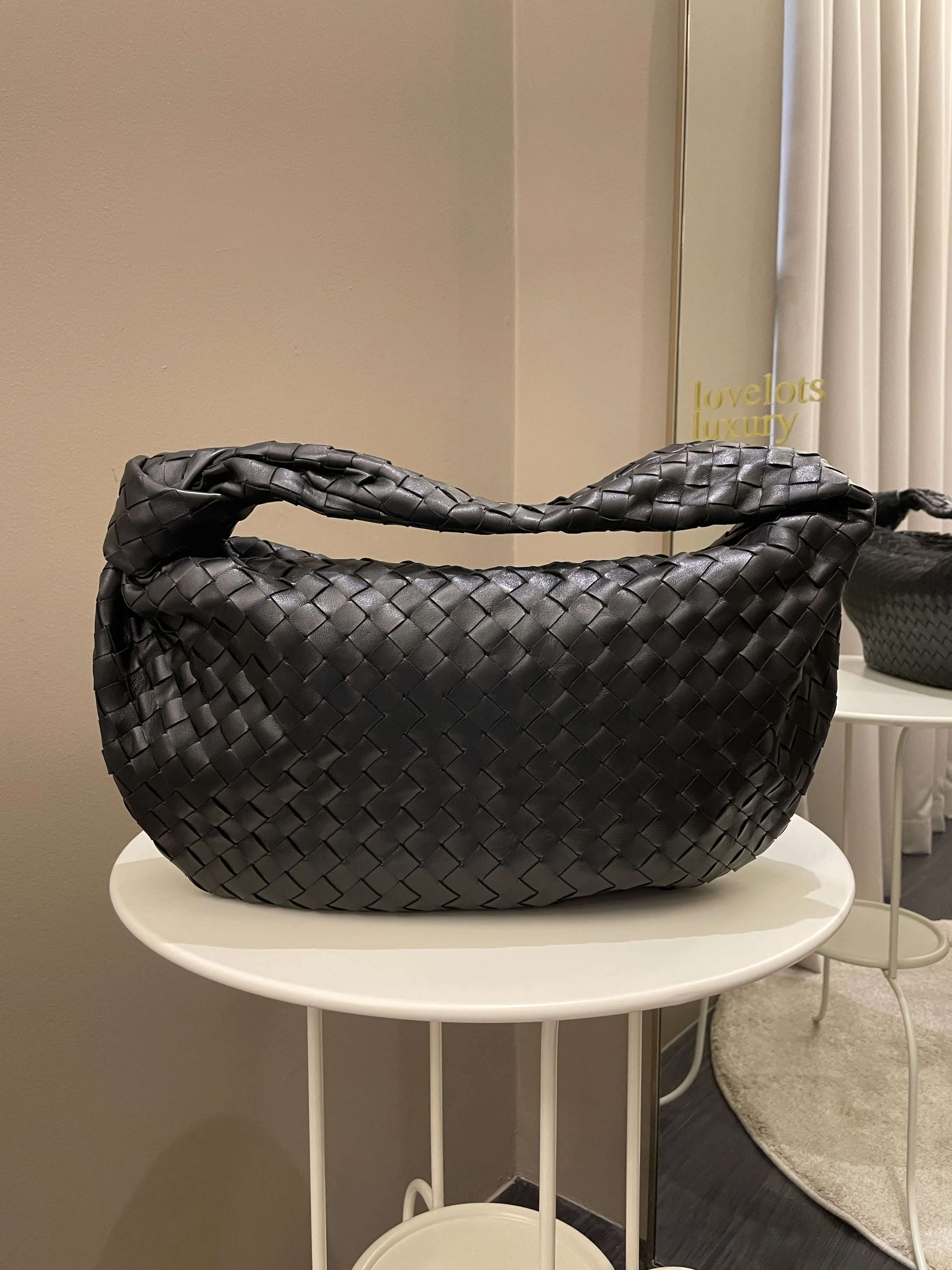 Bottega Veneta Jodie Shoulder Bag Black Leather