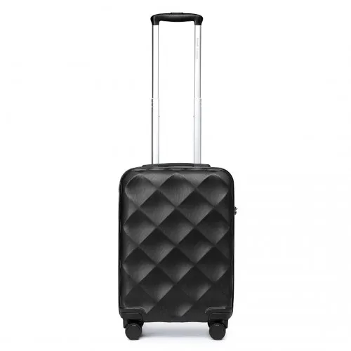 British Traveller 20-Inch Ultralight ABS & Polycarbonate Suitcase with TSA Lock - Black | Lightweight & Durable Travel Companion