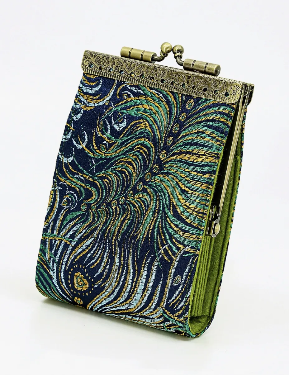 Brocade Peacock Card Holder