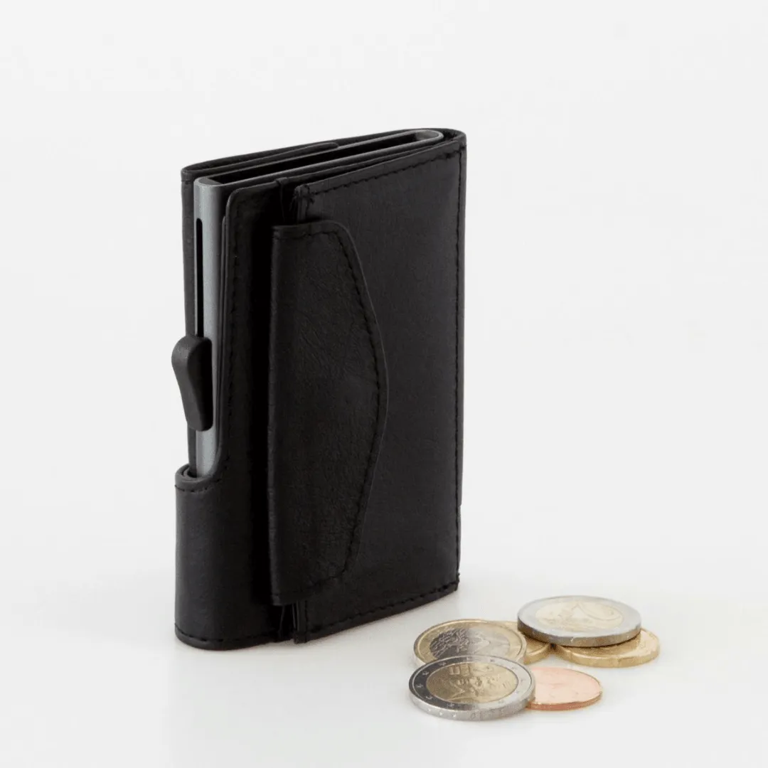 C-Secure Italian Leather Wallet with Coin Pouch