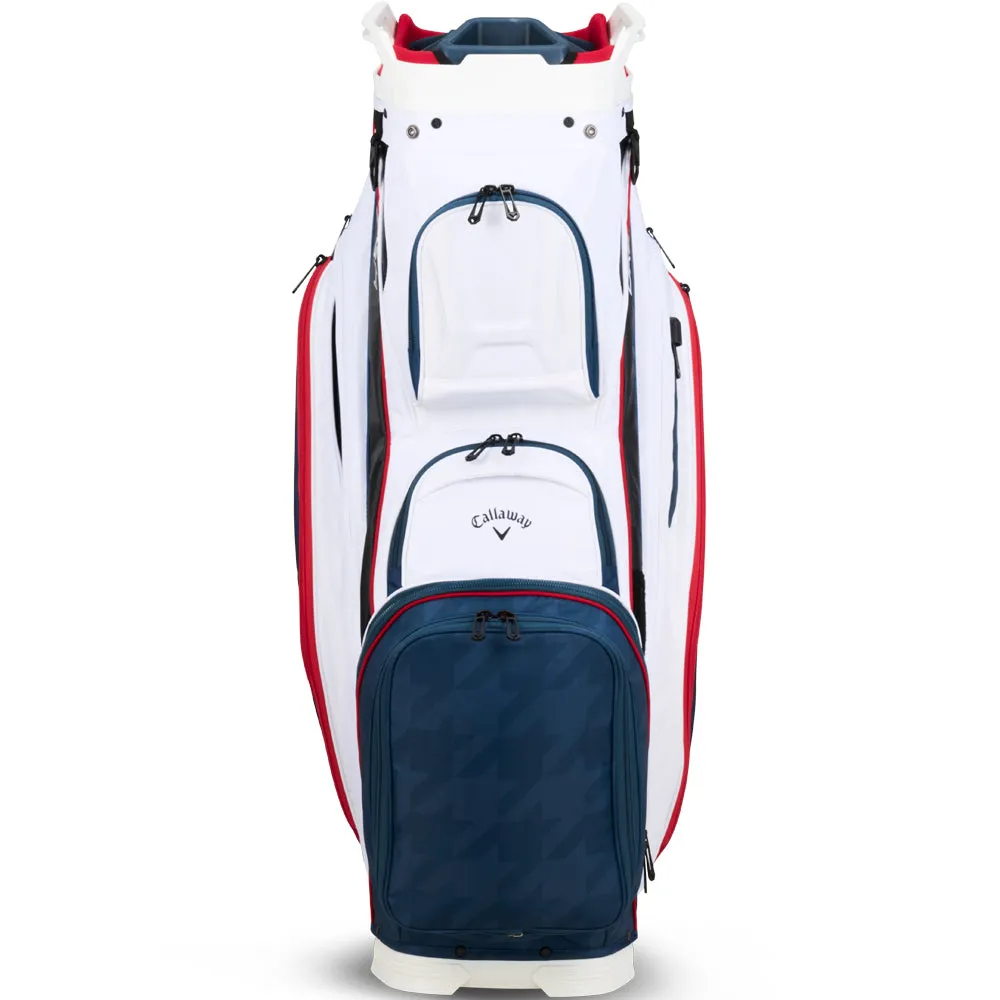 Callaway Org 14 Cart Bag - White/Navy Houndstooth/Red