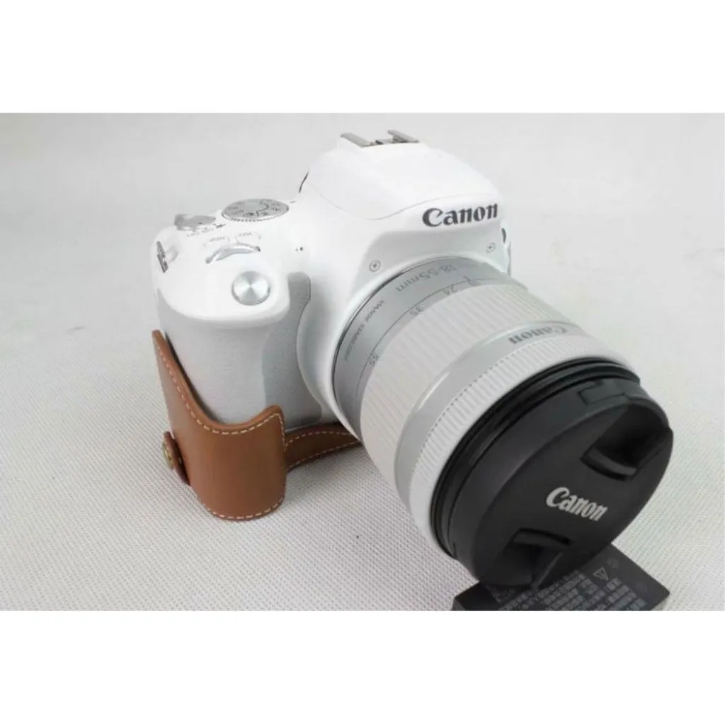 Canon EOS 200D half bottom genuine leather case - Brown