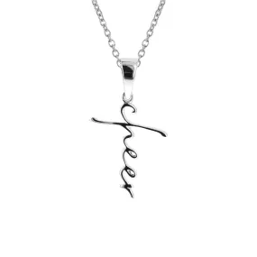 Cheer Cross Necklace | Sterling Silver