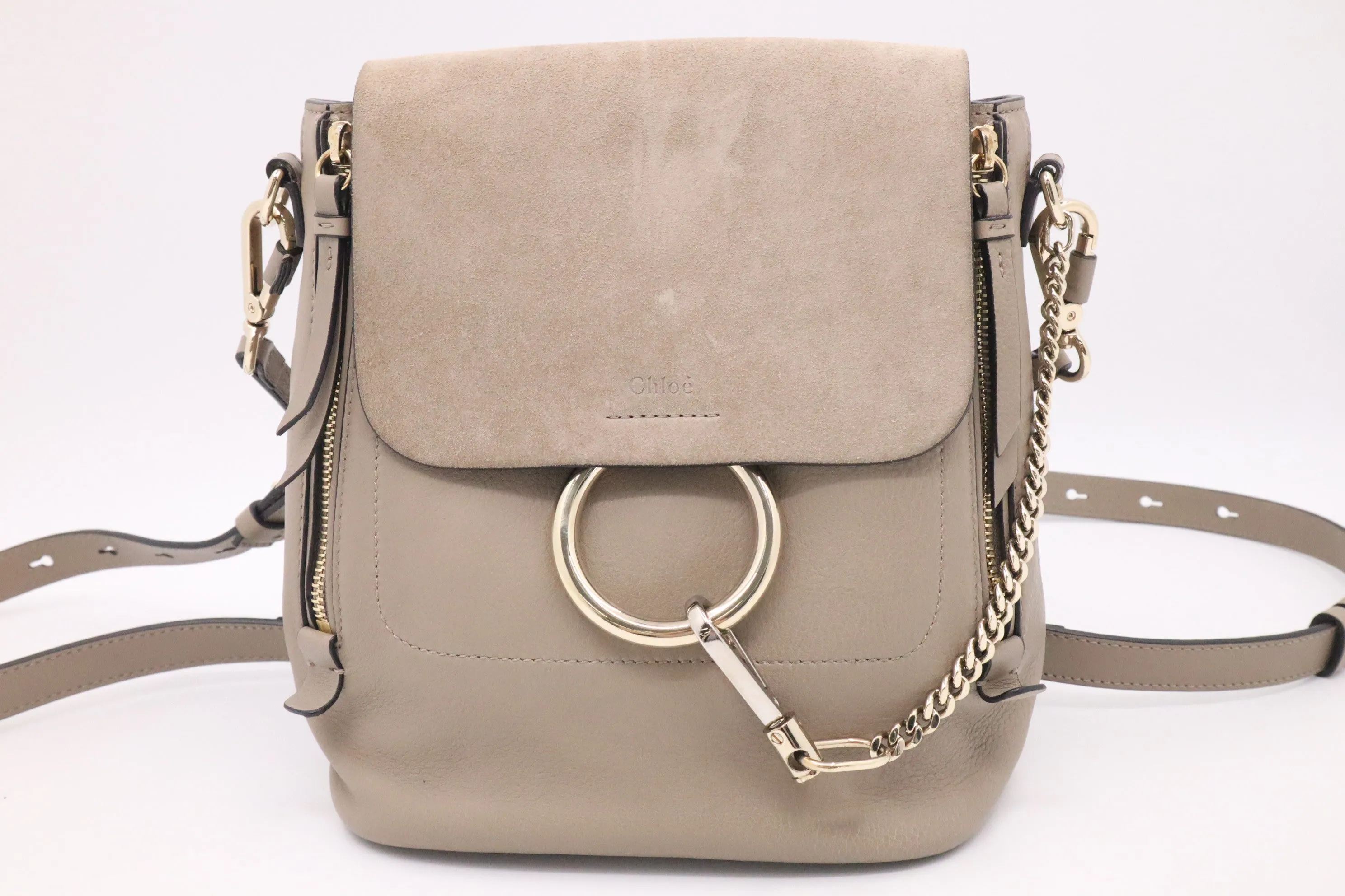 Chloe Faye Backpack in Motty Grey Leather