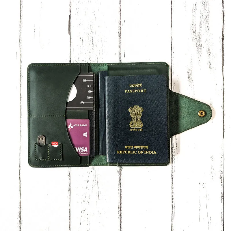 Classic Passport Holder   Luggage Tag Bundle - Hunter Green