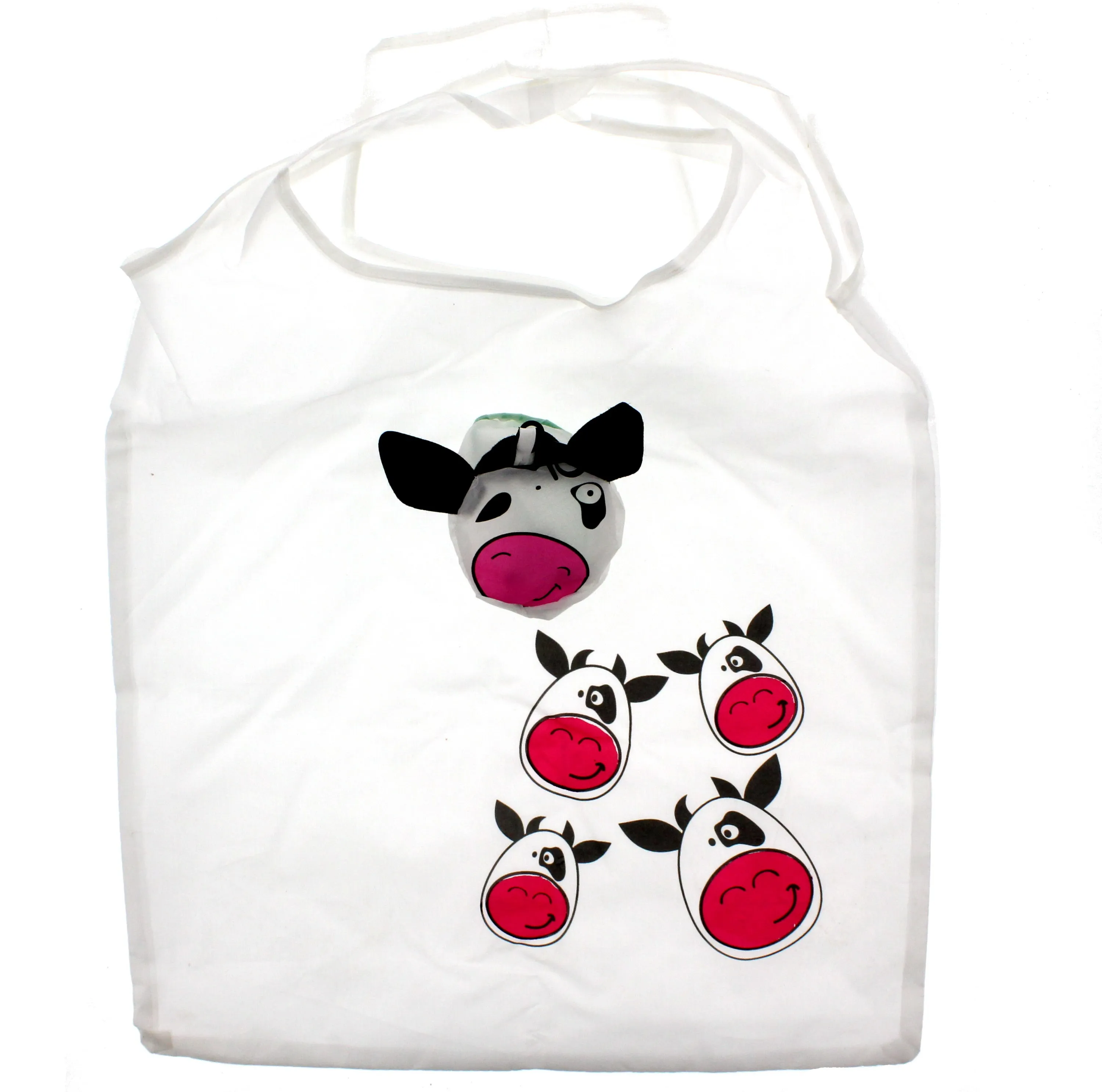 Cow Themed Shopping Bag in Cow Face Pouch