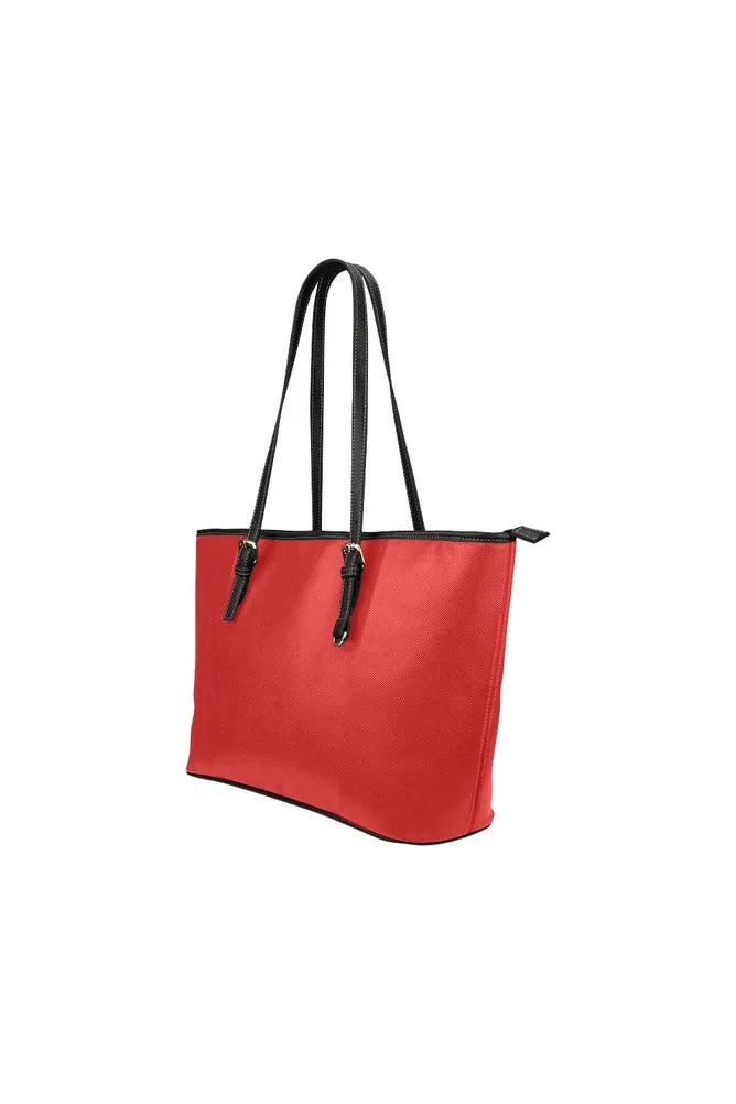 Crimson Red Leather Tote Bag/Small