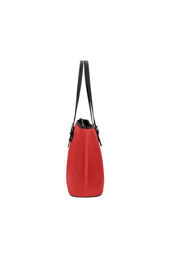 Crimson Red Leather Tote Bag/Small