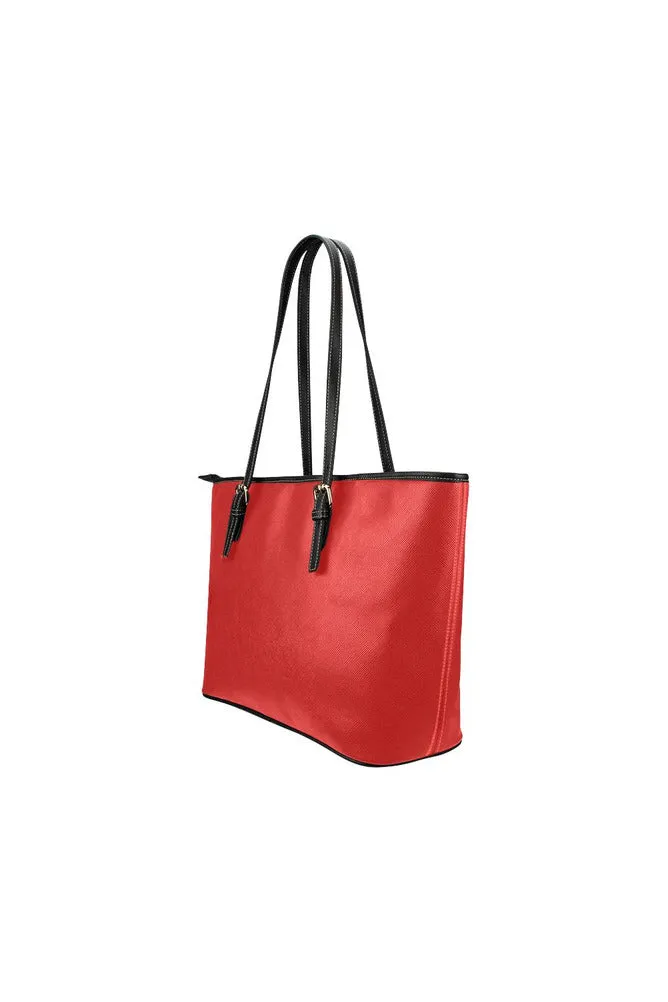 Crimson Red Leather Tote Bag/Small