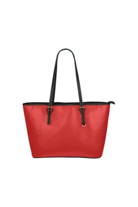 Crimson Red Leather Tote Bag/Small