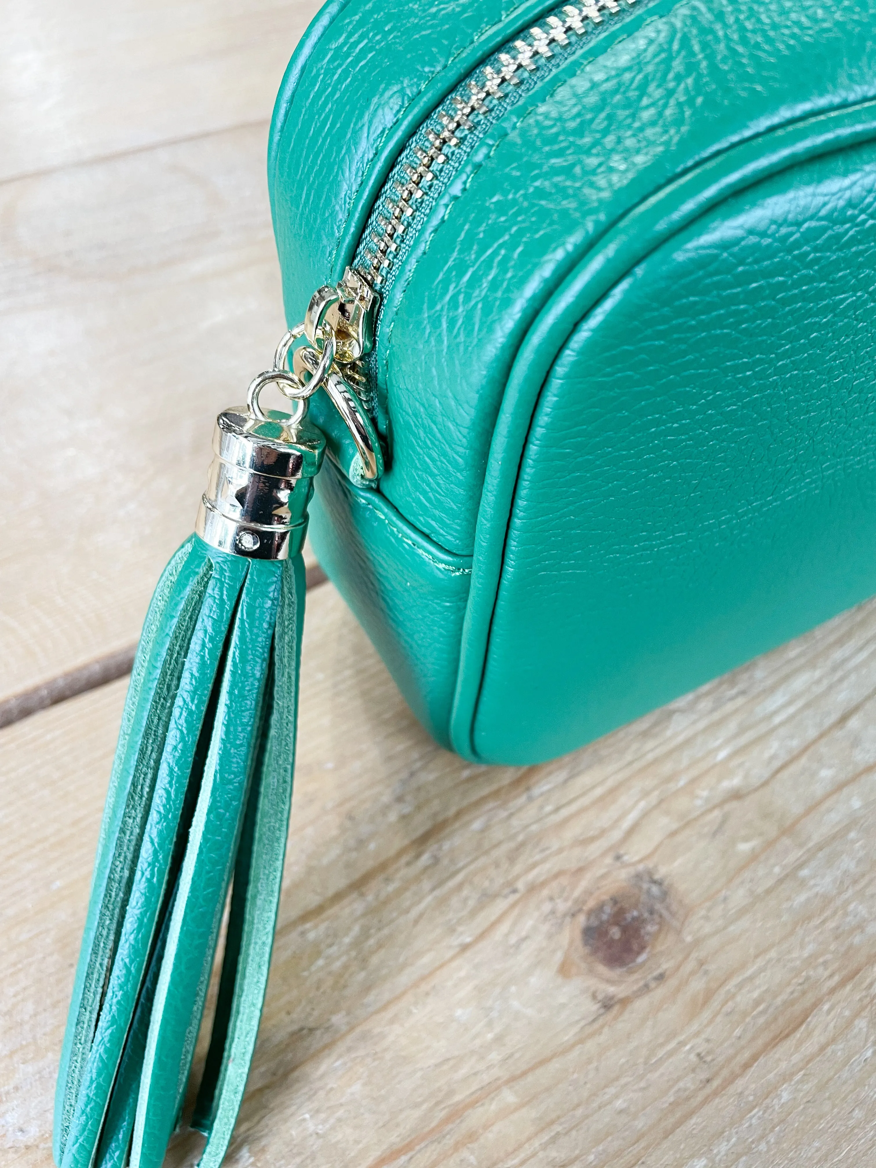 Cross Body Leather Bag Emerald