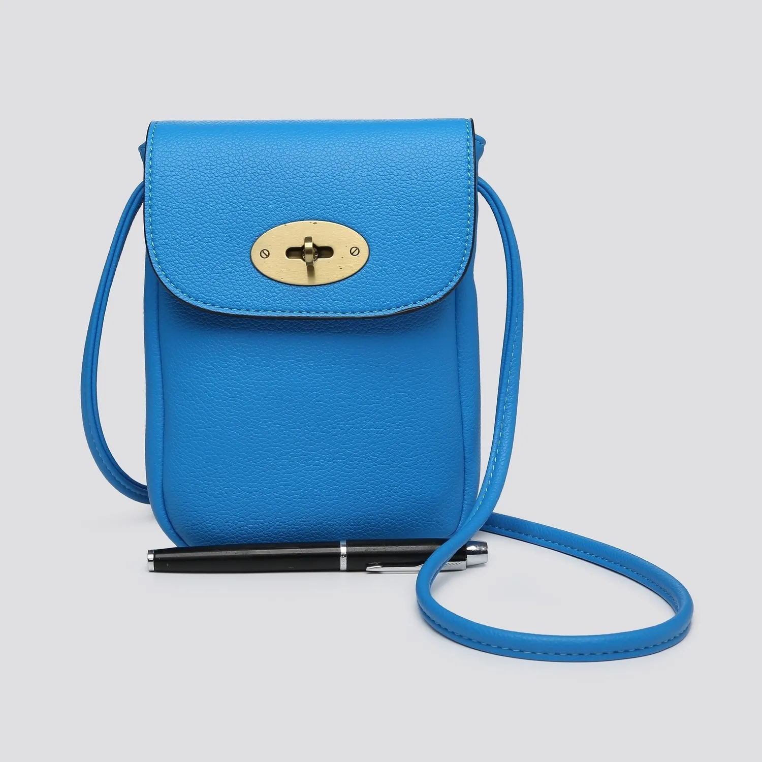 Cross Body PU Phone Bag - Blue