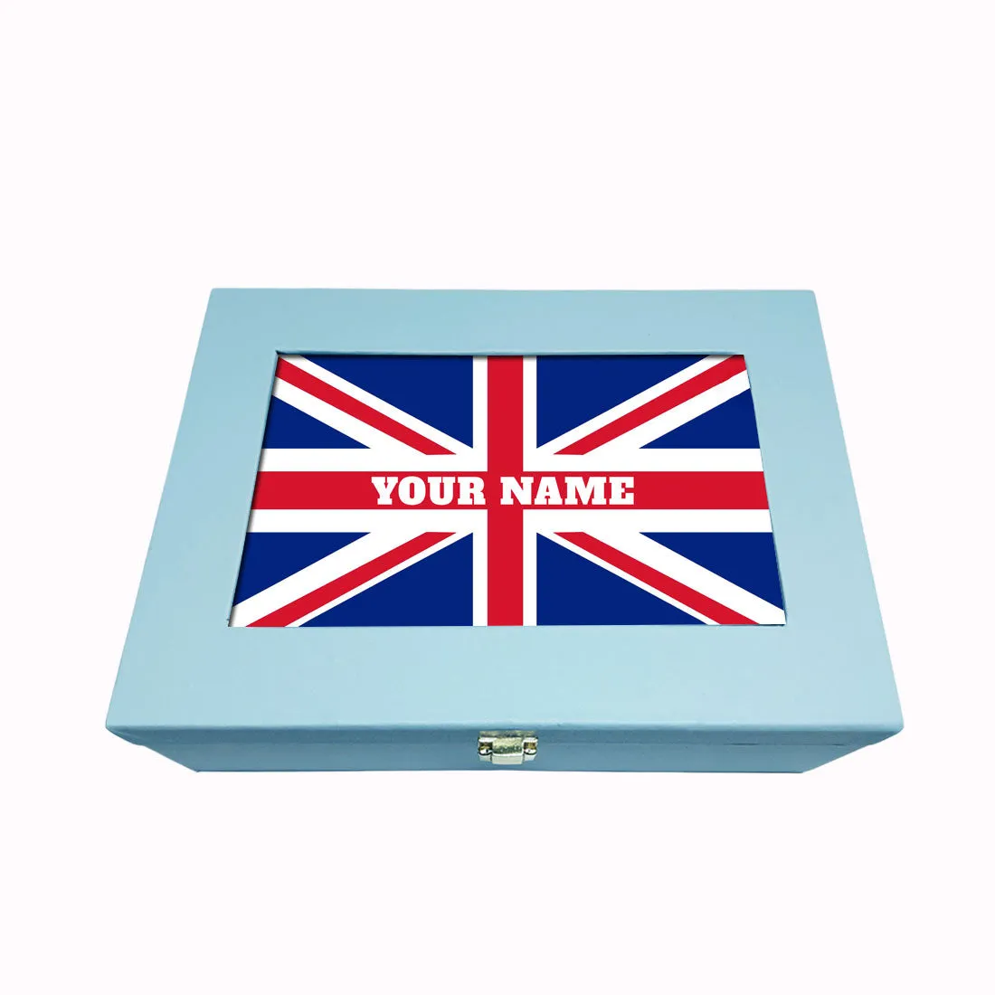 Customized Gift Boxes for Women Men Vegan Leather Add Name - UK Flag