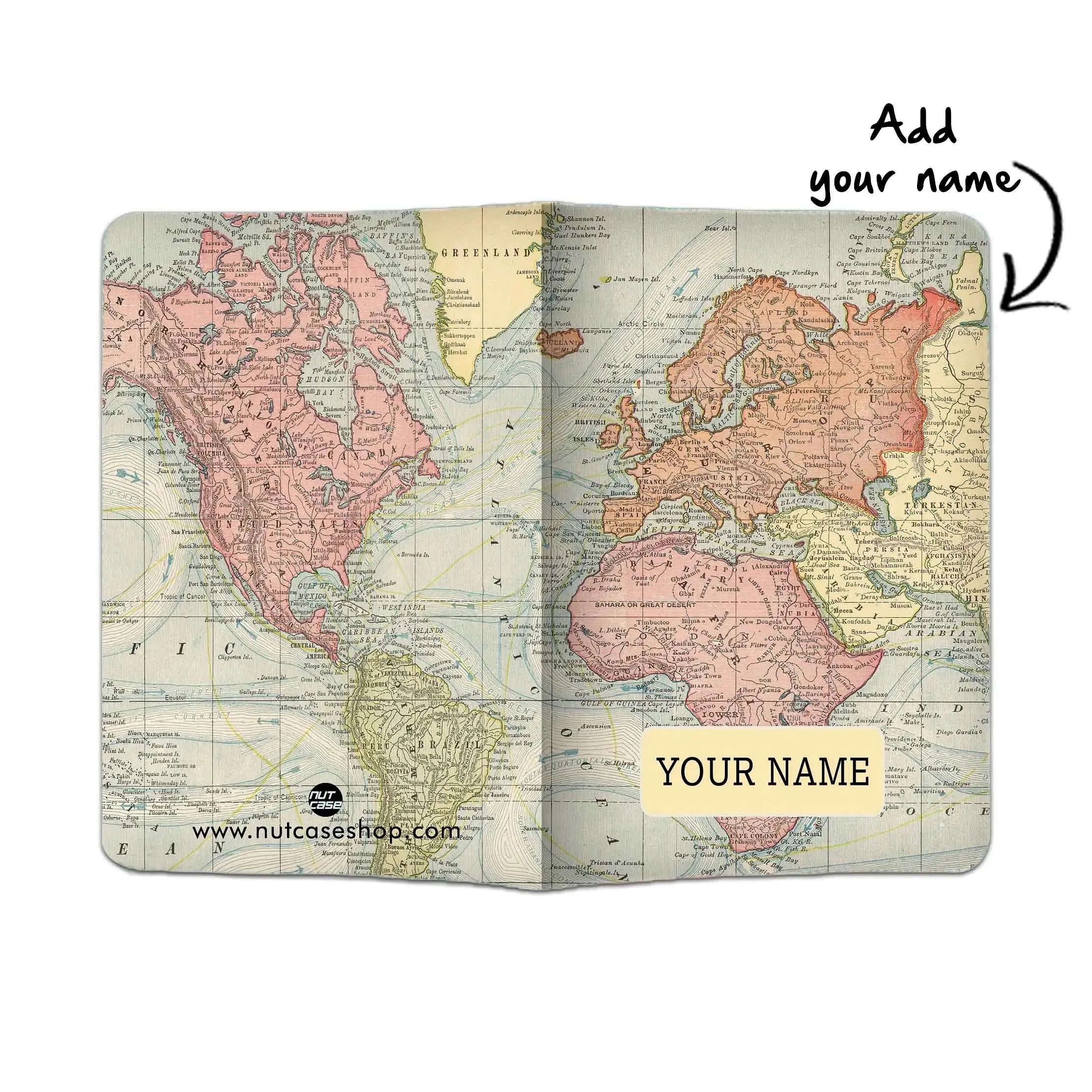 Customized Passport Holder Gifts for him her under 500 - Vintage Map