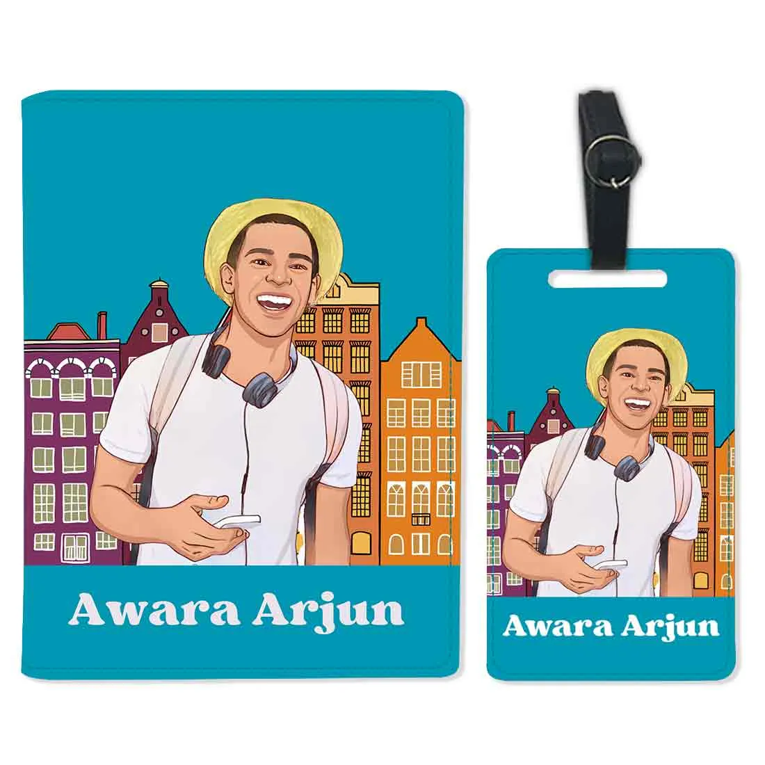 Cute Customized Passport Cover - Caricature Photo on Passport Holder