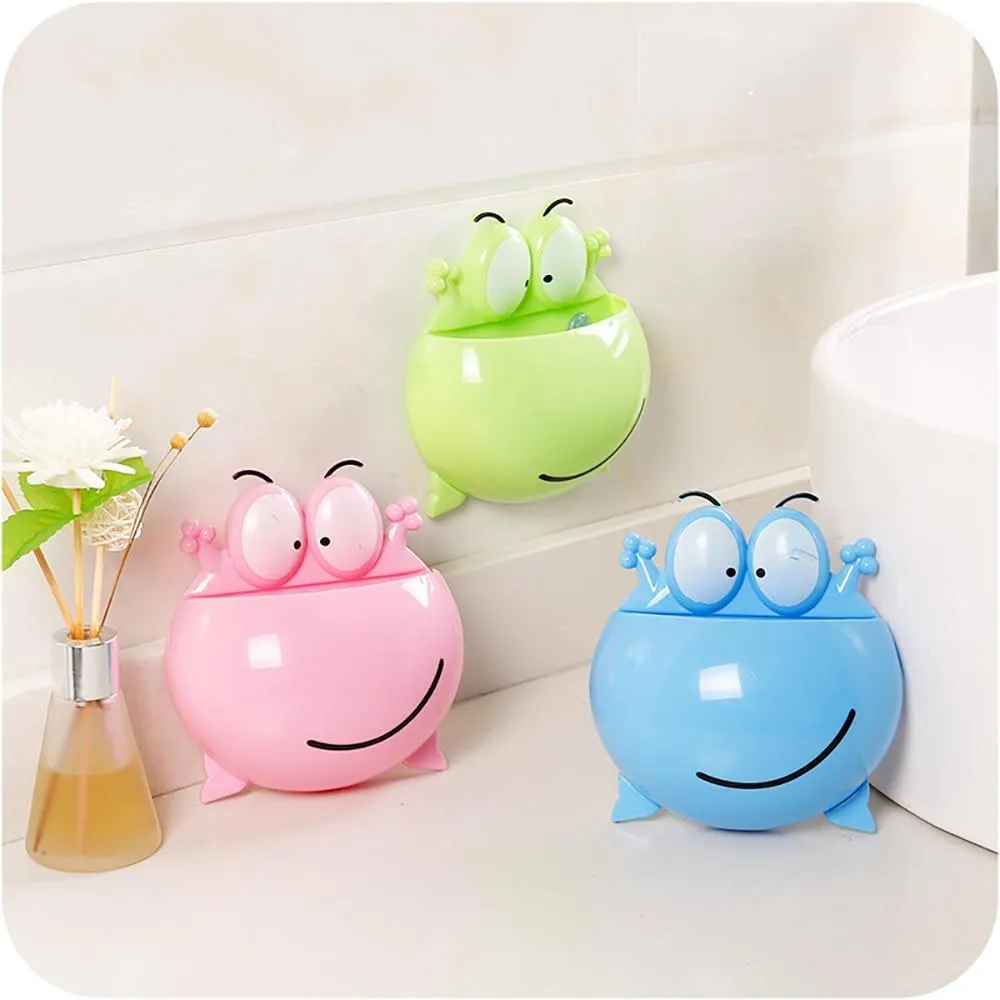 Cute Frogs Wall Suction Bathroom Accessories Toothbrush Toothpaste Holders