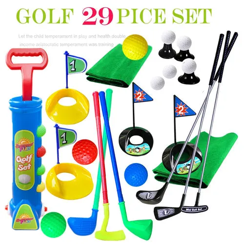 Deluxe 29-Piece Kids Golf Toy Set with Flag & Accessories for Fun Play