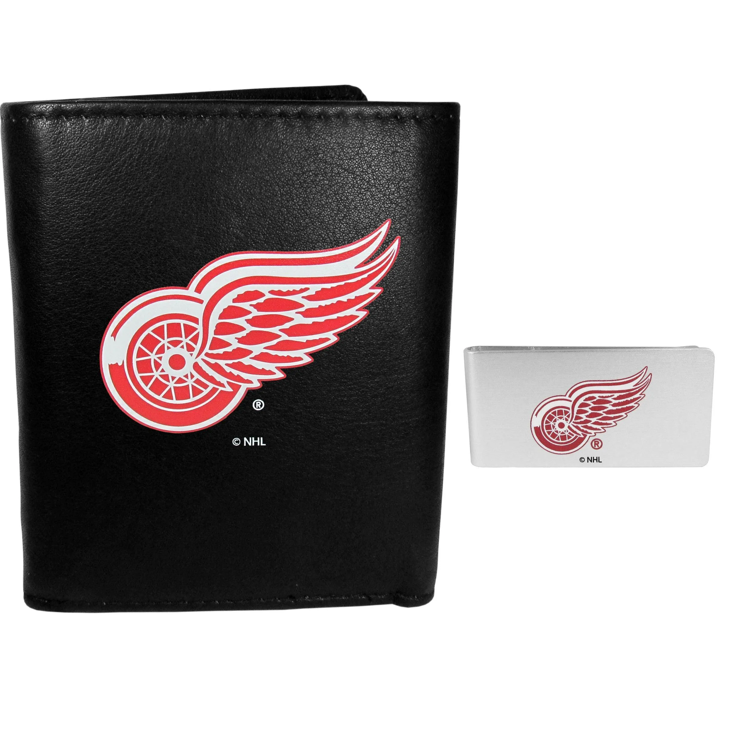 Detroit Red Wings Leather Tri-fold Wallet & Money Clip