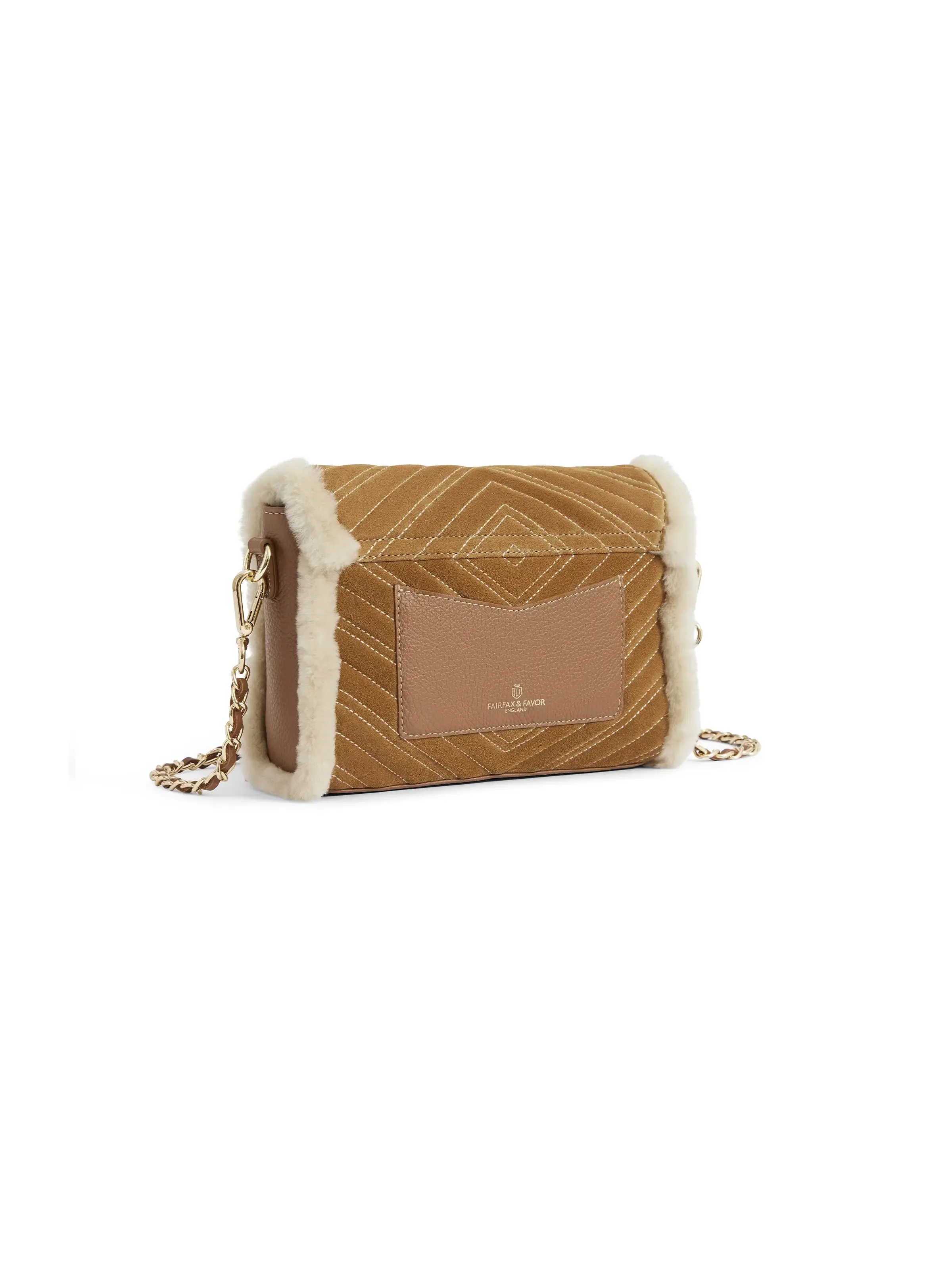 Edinburgh Cross Body Bag - Tan Suede & Shearling