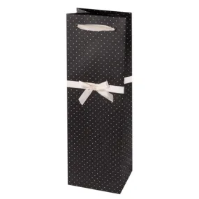 Elegant Black and White Wine Bag