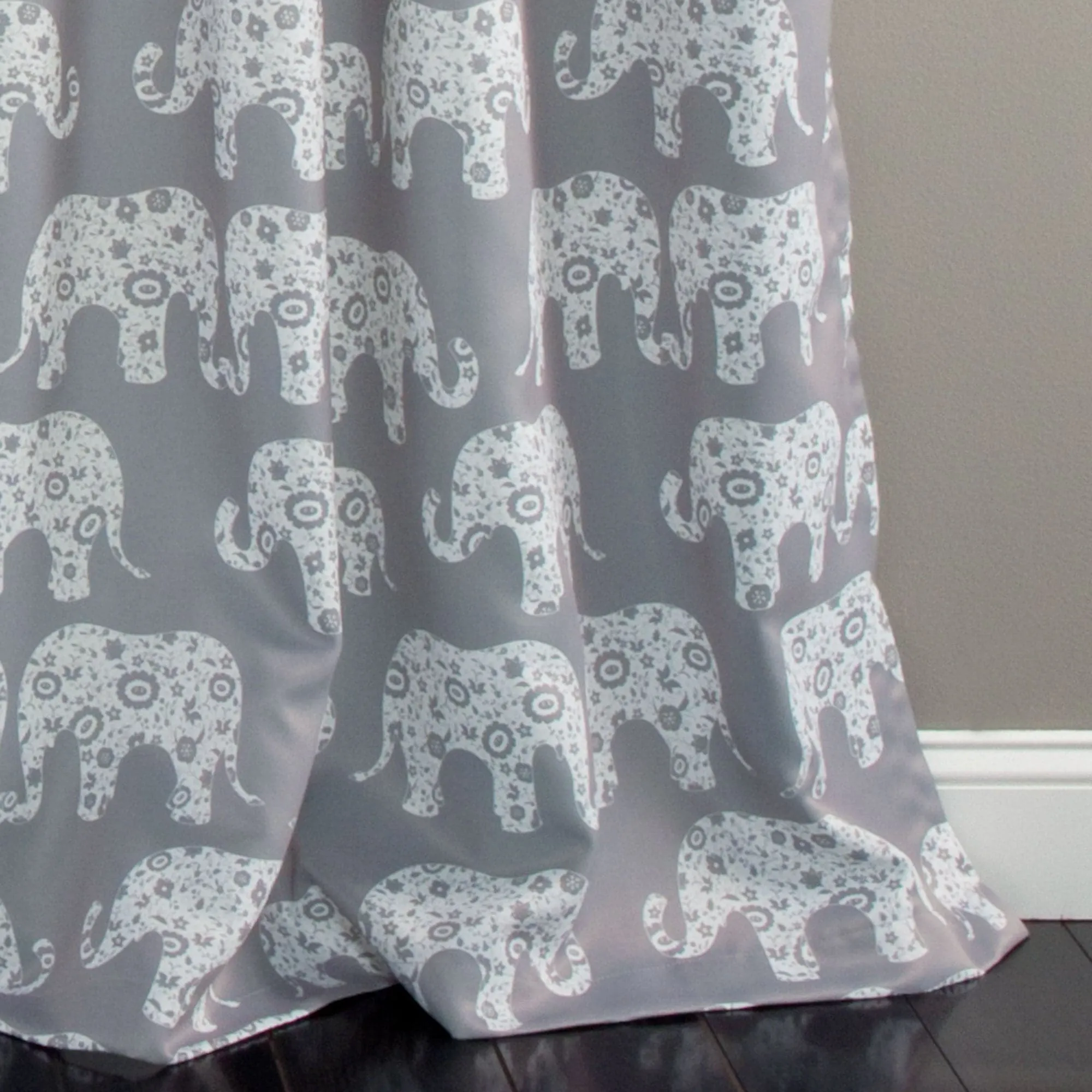 Elephant Parade Light Filtering Window Curtains Set