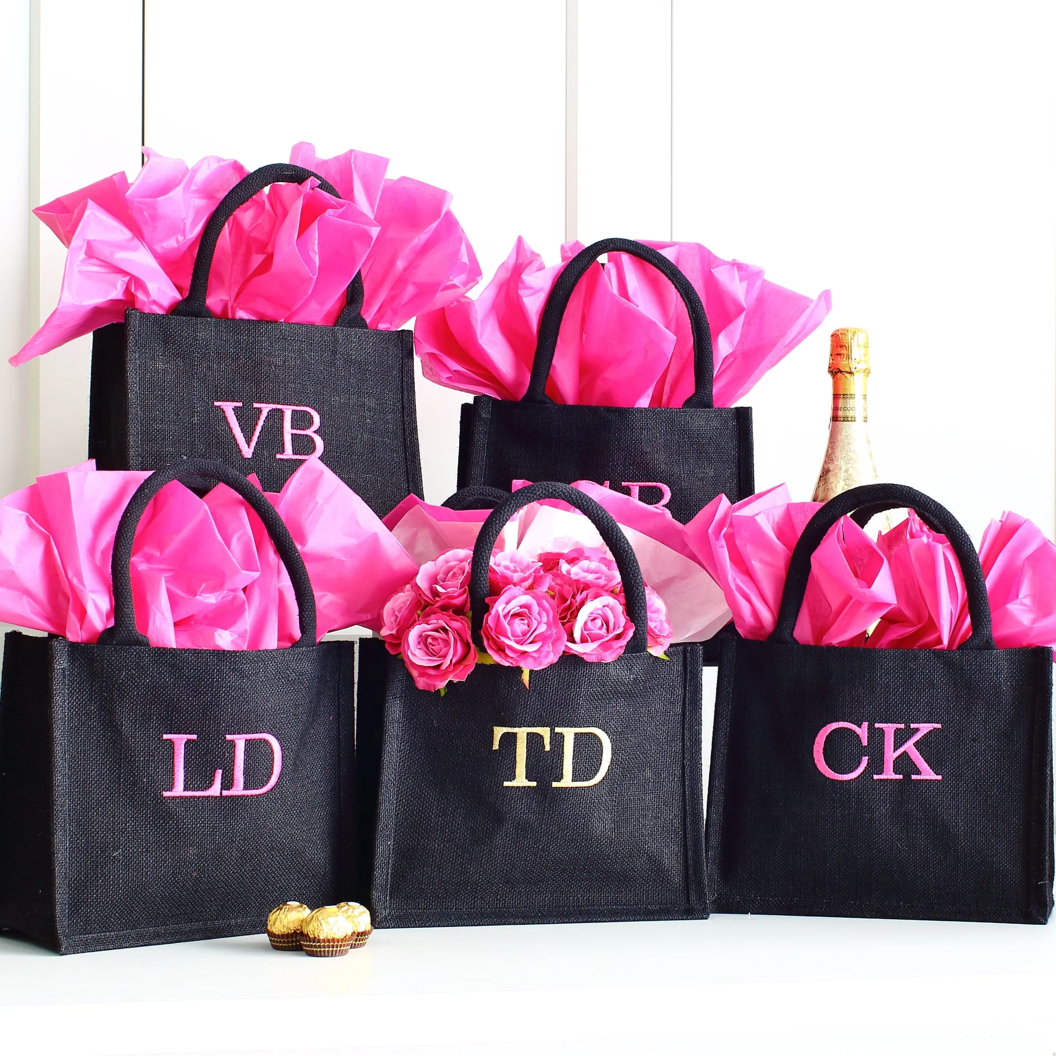 Embroidered Initials Gift Bags