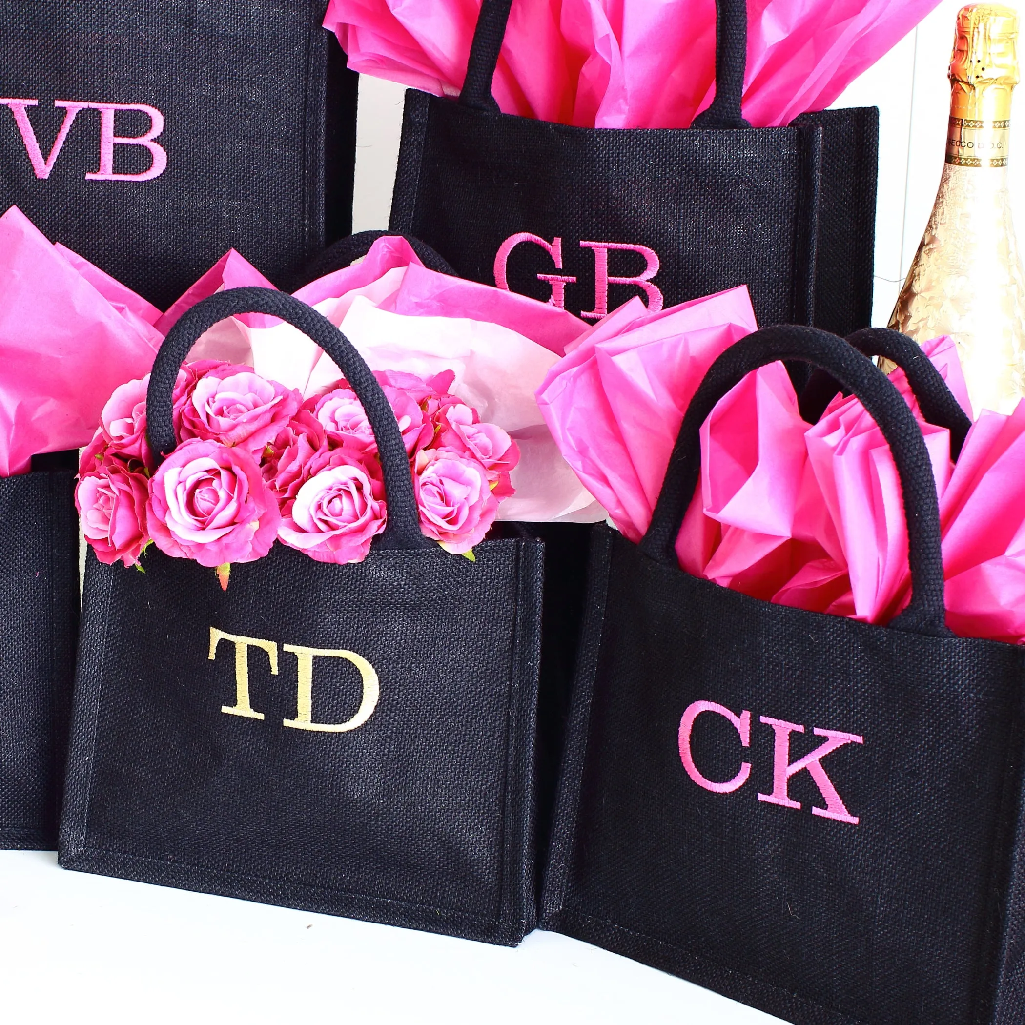 Embroidered Initials Gift Bags