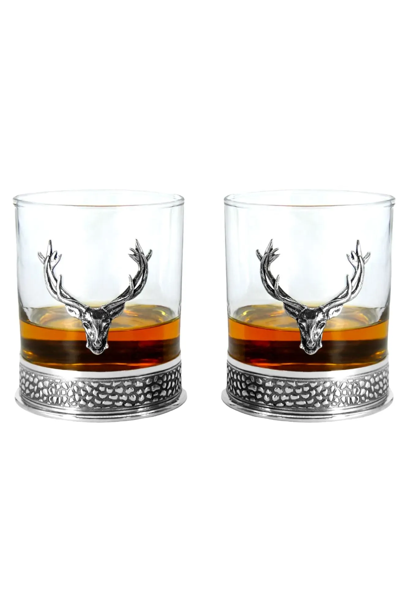 English Pewter 11oz Regal Stag Tumbler - Set of 2