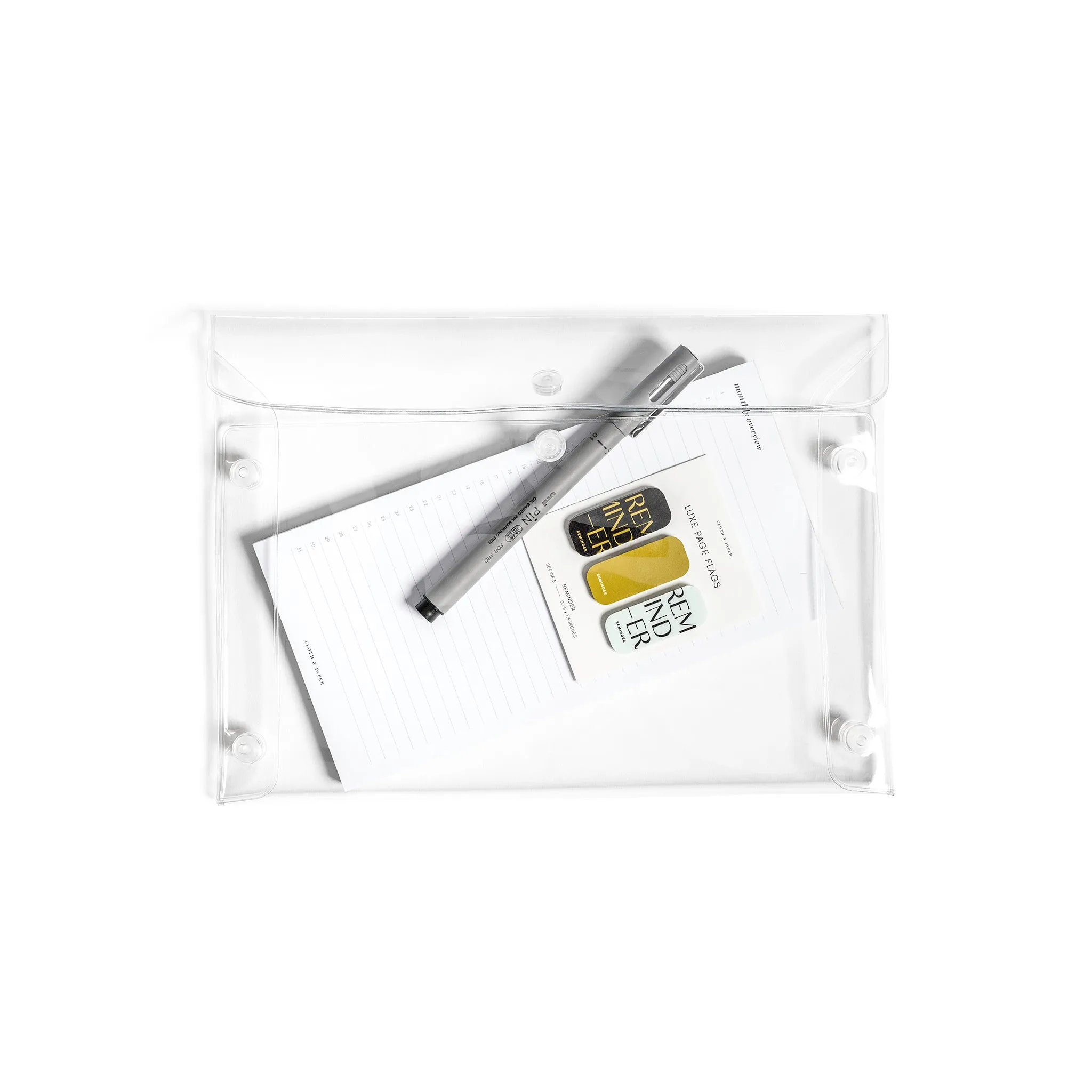 Essentials Pouch | Clear Snaps | Large