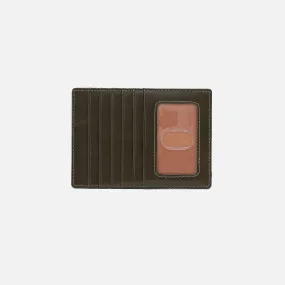 Euro Slide Card Case In Polished Leather - Deep Moss