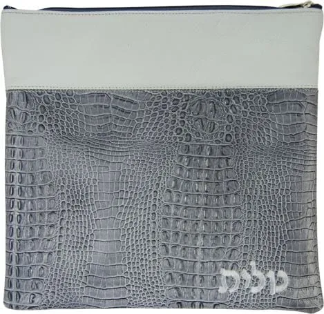 Exotic Croc Leather Tallis &amp; Tefillin Bag 640F-GR