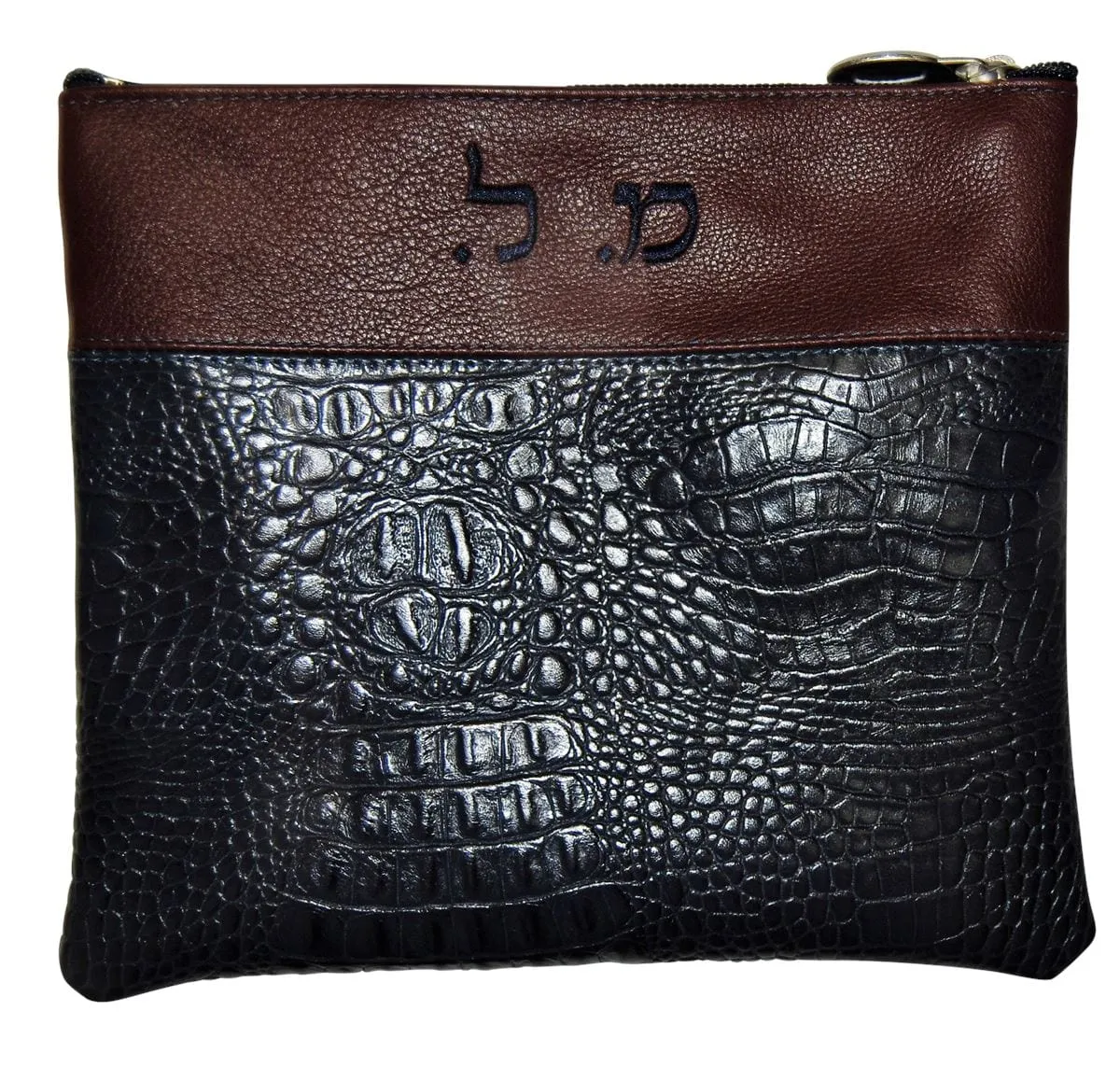 Exotic Croc Leather Tallis &amp; Tefillin Bag 640F-NV2